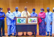 NIPOST Reclaims Stamp Duty Collection Mandate From FIRS Dr. Ali Isa Ibrahim Pantami leading other delegation at the unveiling of Nigerian@60 Stamp duty