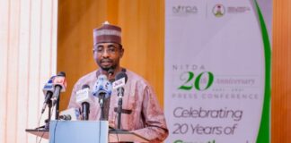 NITDA Boasts Of 1,560 Specific Intervention Centers Across Nigeria DG of NITDA, Engr. Kashifu Inuwa Abdullahi speaking during Press conference of NITDA@20