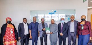 DG NITDA Visits MDXi, Calls For Closer Ties Among IT Stakeholders NITDADirector General, NITDA, Mallam Kashifu Inuwa Abdullahi; COO, MDXi, Gbenga Adegbiji, with some management staff of both organisations during the official visit to MainOne's datacenter in Ajah, Lagos State (Nigeria)