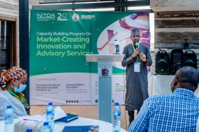 DG NITDA, Kashifu Inuwa Abdullahi speaking at Market-Creating Innovation and Advisory Service programme for civil servants in Abuja