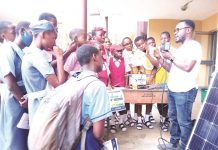 Boosting education through STEM •Pupils receiving lessons on solar panel from an instructor at the event
