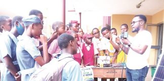 Boosting education through STEM •Pupils receiving lessons on solar panel from an instructor at the event
