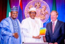 Buhari Lauds $200m Microsoft African Development Centre in Nigeria L-rR : Prof. Isa Pantami, Minister of Communication and Digital Economy; President Muhammadu Buhari, and Brad Smith, Microsoft President