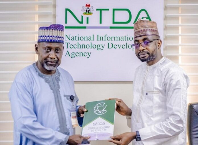 R-l: Kashifu Inuwa, the Director-General, National Information Technology Development Agency (NITDA) with Professor Musa Isyaku Ahmed, the Vice Chancellor, Federal University of Agriculture Zuru