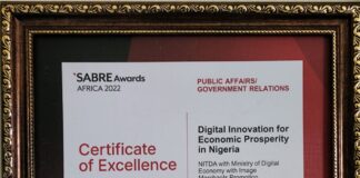SABRE:NITDA Wins 2022 African PR Award For Excellence