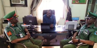 Late Imam Agaka: Army Spokesperson Visits PRNigeria Publisher, Police IG Offers Condolence Army Spoke person, Brig.Gen. Onyema Nwachukwu, CSP Olumuyiwa Adejobi during a condolence visit to PR Nigeria Publisher, Alh Yushau Shuaib in Abuja