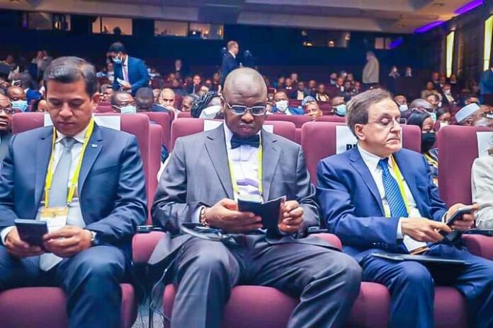 Minister of Communications and Digital Economy, Nigeria, Prof. Isa Ali Ibrahim (Pantami) (Middle) flanked by other Guests at ID4Africa2022 Augmented General Meeting in Marrakesh, Morroco.