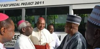 Fact-Check: Did National Church Leaders Pay Solidarity Visit to APC’s Vice Presidential Candidate, Kashim Shettima? Bishops of the Bishop Conference of Nigeria with then Governor Kashim Shettima of Borno State