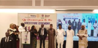 Senator Shettima Speaks on Leadership in Nigeria as Yusuf Alli Leads Rotary Club Senator kashim shettima and Rotary club team during rotary club investiture ceremony