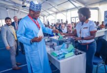 ITU: Nigeria Re-elected as Council Member Hon. Minister of Communications & Digital Economy, Prof. Isa Ali Ibrahim Pantami, casting his vote at the ongoing ITU Plenipotentiary Conference 2022 in Bucharest, Romania on Monday