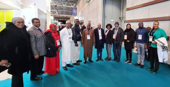 Director General of NIMC, Abdulaziz Aliyu with some members of the Nigerian delegation at Trustech Conference in Paris, France.