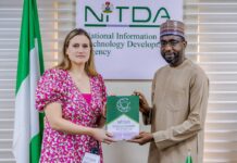 2023 Elections: NITDA Boss Calls For Indigenous Fact Checkers In Combating Fake News DG NITDA, Kashifu Inuwa Abdullahi with WhatsApp's Director, Helen Charles