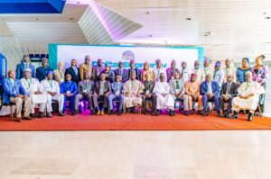 A group of photographs of participants at the Digital Economy Regional Conference in Abuja, Nigeria