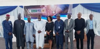 NCC Reiterates Commitment to Deepen Innovation Ecosystem at ICT Innovation Competition NCC ICT Innovation Competition 2023 - Prof. Danbatta's representative, Engr. Ubale Maska, and other guest at the opening ceremony at Digital Bridge Institute, Lagos (PHOTO: TechEconomy, February 2023)