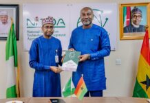 Digital Economy: NITDA Boss Assures Ghanaian Counterpart Of Effective Collaboration The DG, NITDA, Kashifu Inuwa CCIE, and DG, NITA, Ghana, Richard Okyere Fuso during the working visit to NITDA