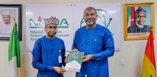 Digital Economy: NITDA Boss Assures Ghanaian Counterpart Of Effective Collaboration The DG, NITDA, Kashifu Inuwa CCIE, and DG, NITA, Ghana, Richard Okyere Fuso during the working visit to NITDA