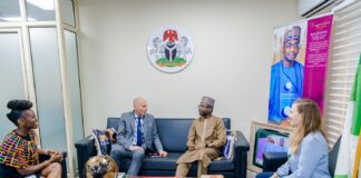 NITDA’s Talent Development Initiative Woos Business Sweden L-R : Anthonia Adenaye, Joran Bjallerstedt of Embassy of Sweden, DG, NITDA, Kashifu Inuwa, CCIE, and Nathalie Thiel of Business Sweden
