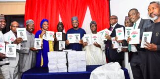 Reviewing a Book on Pantami’s Trials and Triumphs by Jaafar Jaafar Dignitaries at Ist Economic confidential and Book Presentation