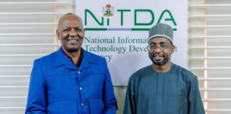 NITDA, SMEDAN to Institutionalise SMEs in Nigeria L-R- DG of SMEDAN, Mr Oluwale Fasanya and DG NITDA, Kashifu Inuwa CCIE during the courtesy visit