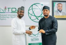 NITDA, SMEDAN Sign MOU For Economic Diversification DG NITDA, Kashifu Inuwa Abdullahi, CCIE, with DG SMEDAN, Charles Odii