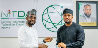 NITDA, SMEDAN to have joint programmes for SMEs, build database for Interventions DG NITDA, Kashifu Inuwa Abdullahi, CCIE, with DG SMEDAN, Charles Odii
