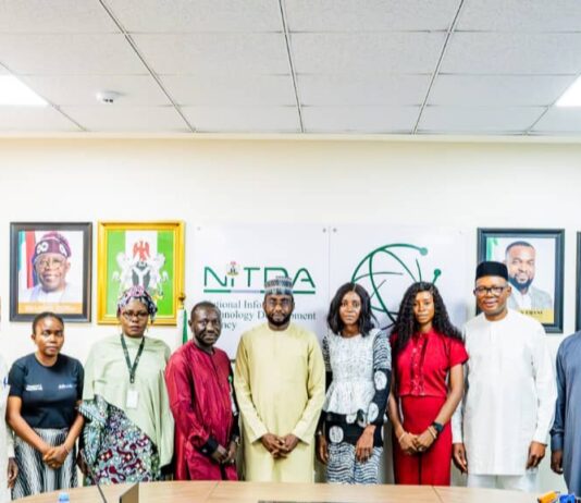 Digital Literacy: NITDA to Deliver Initiatives through Innovative Ideas DG NITDA, Kashifu with Executive Director of Operations and Programmes of Afre.lib Mrs Joice Gomina, members of NITDA Management team and other representatives of Afre.lib