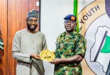 That NITDA/NYSC Model for Youth Empowerments, by Shuaib S. Agaka DG NITDA, Kashifu Inuwa Abdullahi with NYSC DG, Brig Gen YD Ahmed,