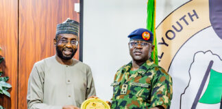 That NITDA/NYSC Model for Youth Empowerments, by Shuaib S. Agaka DG NITDA, Kashifu Inuwa Abdullahi with NYSC DG, Brig Gen YD Ahmed,