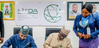 FG Moves to Boost Productivity in Agriculture with Emerging Technologies NITDA DG Inks MoU with. NADF DG, Mohammed Abu Ibrahim in Abuja