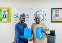 NITDA Partners NADF to Enhance Food Security Through Technology L-R: DG NITDA, Kashifu Inuwa Abdullahi, CCIE, with DG NADF , Mohammed Abu Ibrahim