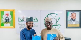 NITDA Partners NADF to Enhance Food Security Through Technology L-R: DG NITDA, Kashifu Inuwa Abdullahi, CCIE, with DG NADF , Mohammed Abu Ibrahim