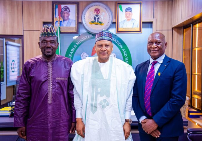 Yushau Shuaib, PRNigeria Founder, Mohahhamed Idris Malagi Information Minister and Maj Gen Chris Olukolade of CCC